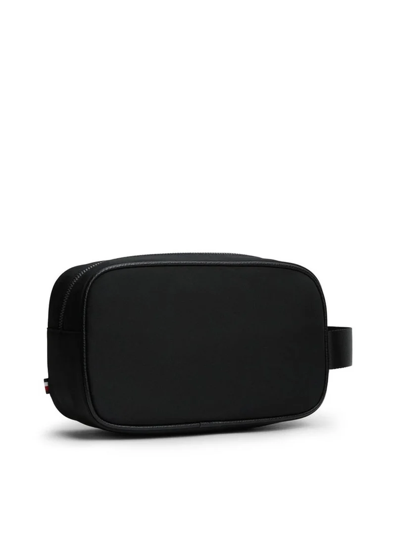 Tommy Hilfiger Black Logo Textile Washbag for Men | Best Price UAE