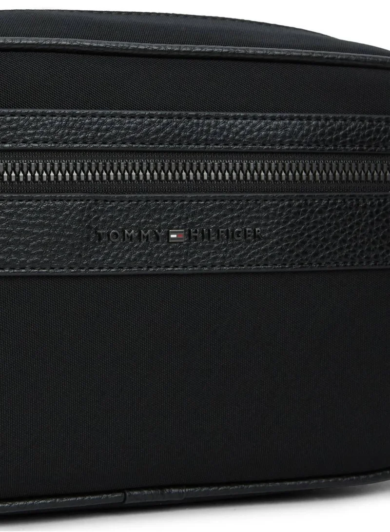 Tommy Hilfiger Black Logo Textile Washbag for Men | Best Price UAE