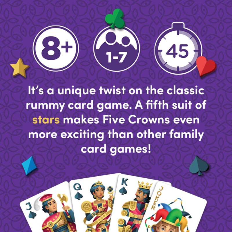 PlayMonster Five Crowns Collectible Tin â€“ Card Game for Kids and Adults, Family Game Night, The Game isnâ€™t Over Until the Kings Go Wild!, 5 Suited Rummy Style Card Game, 1-7 Players, Ages 8+ - Image 3