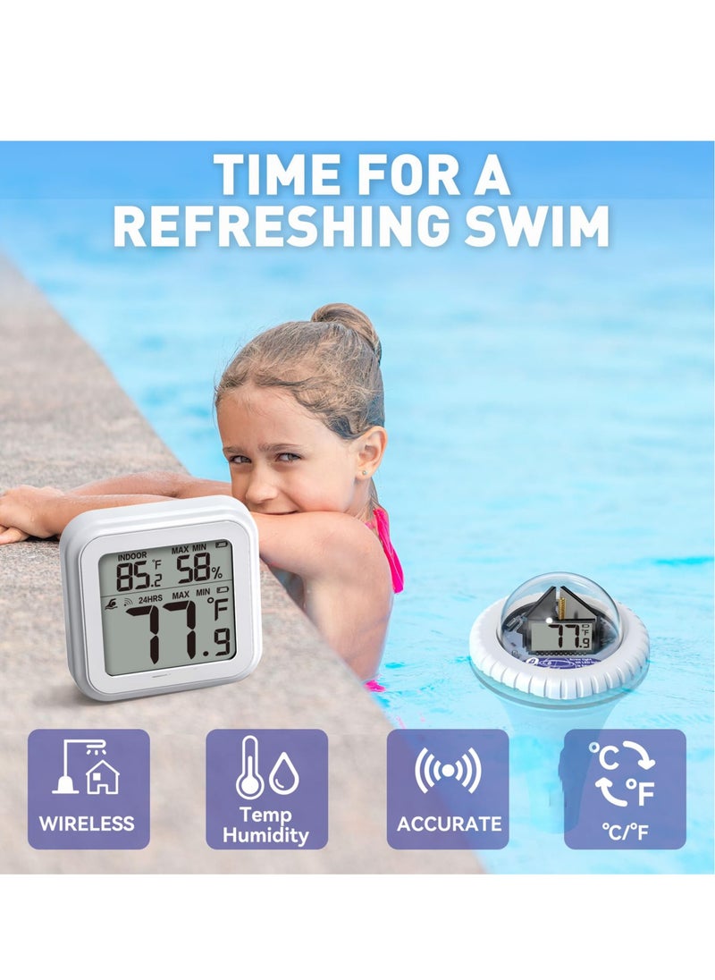 Excefore - Pool Thermometer Wireless, Digital Pool Thermometer Floating with Remote Temperature Receiver for Outdoor, Indoor Swimming Pools - Image 1