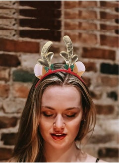 ZAFAA HOME Gold and White Antler Headband – Elegant 23.5x20cm Holiday Accessory for Christmas Parties, Seasonal Gatherings, and Festive Photos  - Image 2