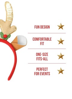ZAFAA HOME Gold and White Antler Headband – Elegant 23.5x20cm Holiday Accessory for Christmas Parties, Seasonal Gatherings, and Festive Photos  - Image 4