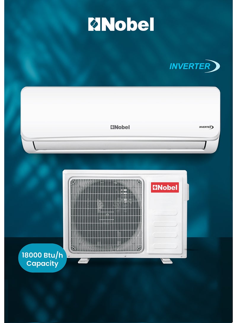 NOBEL High-Performance 18000 BTU Split Air Conditioner with Inverter Technology, R410A Refrigerant & Auto Restart - NSAC18VT 2500 W NSAC18VT WHITE - Image 1