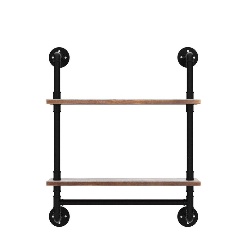 ROGMARS Industrial Pipe Shelving Bathroom Pipe Shelves with Towel Bar Over Toilet, 24 inch Pine Wood Floating Shelves for Wall Mounted Bedroom,Kitchen, Farmhouse, Living Room - Image 4