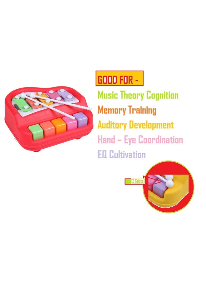 FunBlast Xylophone - Xylophone for Kids, Kids Musical Instruments, Kids Xylophone, Xylophone for 1 Year Old, Kids Drums & Percussion, Hammering & Pounding Toys, Hand Knock Piano Toys (Red) - Image 3