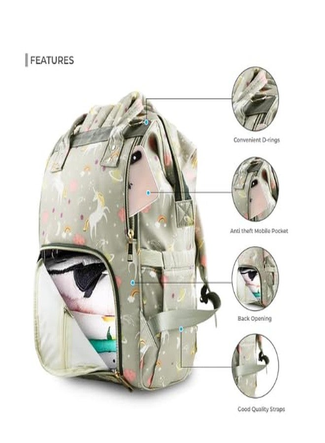Laee cute baby Diaper Bag for Mothers | Spacious Waterproof Backpack with Multiple Pockets to Easily Organise Baby Essentials, Various Sized Pockets (grye) - Image 4