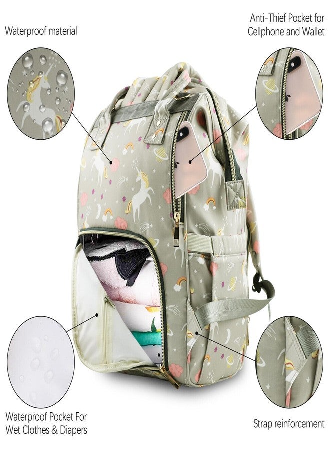 Laee cute baby Diaper Bag for Mothers | Spacious Waterproof Backpack with Multiple Pockets to Easily Organise Baby Essentials, Various Sized Pockets (grye) - Image 5