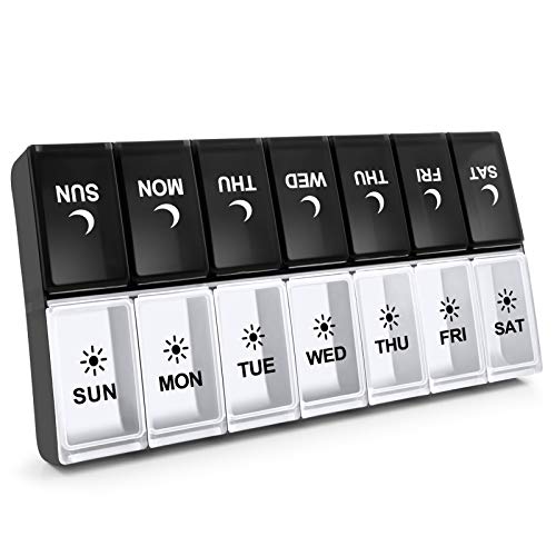 Aigret Future 7 Day Pill Organizer 2 Times a Day, Large Weekly AM PM Pill Box, Day Night Medicine Organizer, Pill Case Twice A Day, Pill Container - Image 1