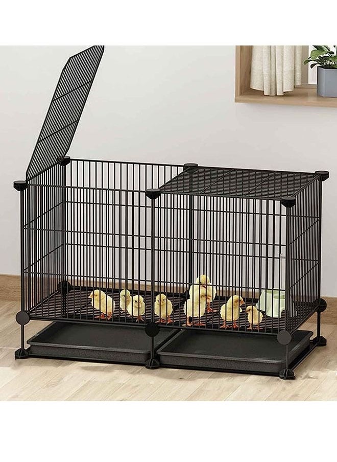 Generic - Small Animal Cage Shelves Chicken Cage Large Outdoors/Indoor with Waste Tray Ferret Cage Gerbil Cage Thickened Steel Bars Exercise Playpen for Rabbit Duck Hen - Image 1