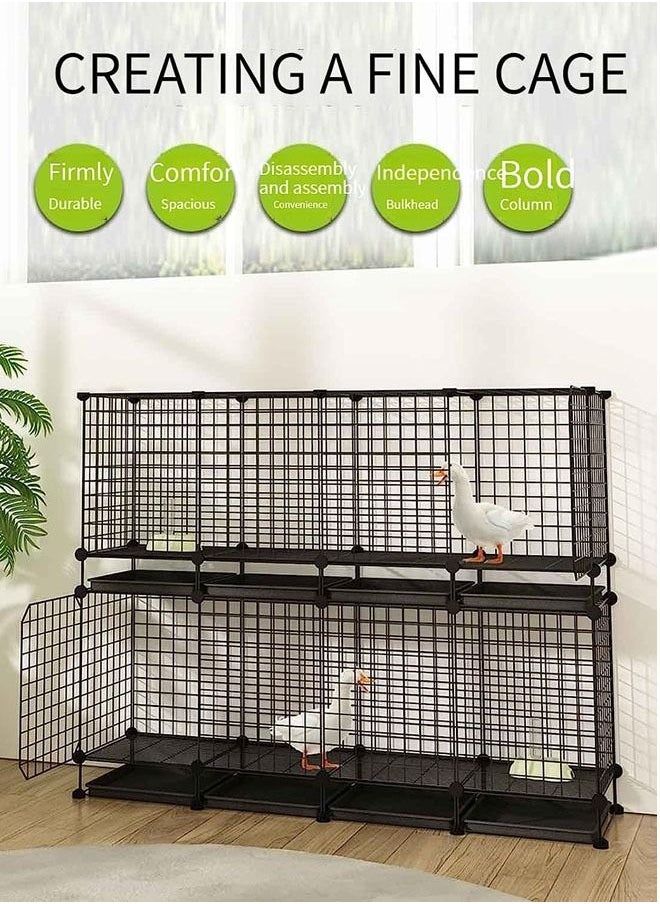 Generic - Small Animal Cage Shelves Chicken Cage Large Outdoors/Indoor with Waste Tray Ferret Cage Gerbil Cage Thickened Steel Bars Exercise Playpen for Rabbit Duck Hen - Image 1
