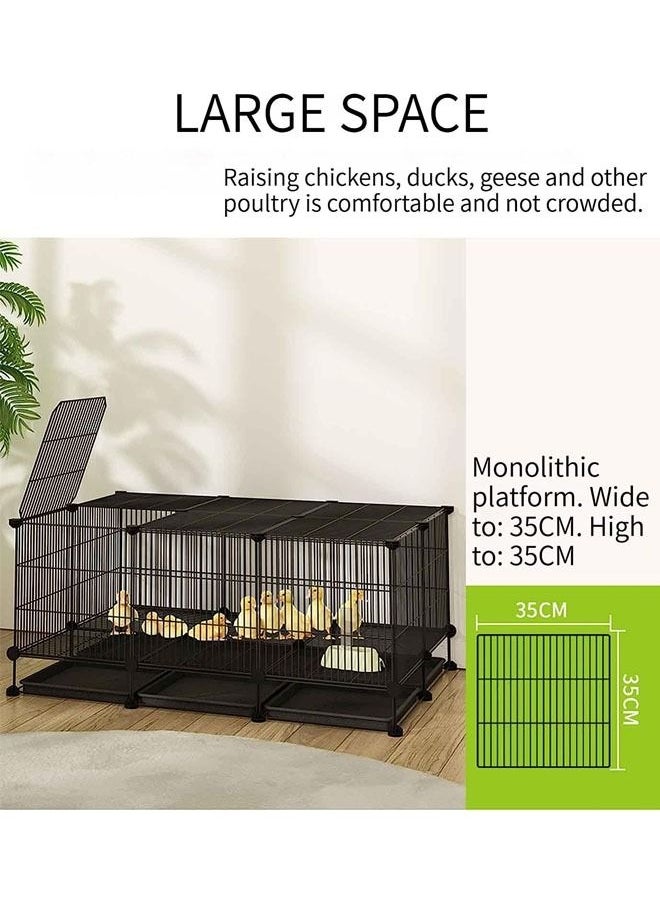 Generic - Small Animal Cage Shelves Chicken Cage Large Outdoors/Indoor with Waste Tray Ferret Cage Gerbil Cage Thickened Steel Bars Exercise Playpen for Rabbit Duck Hen - Image 1