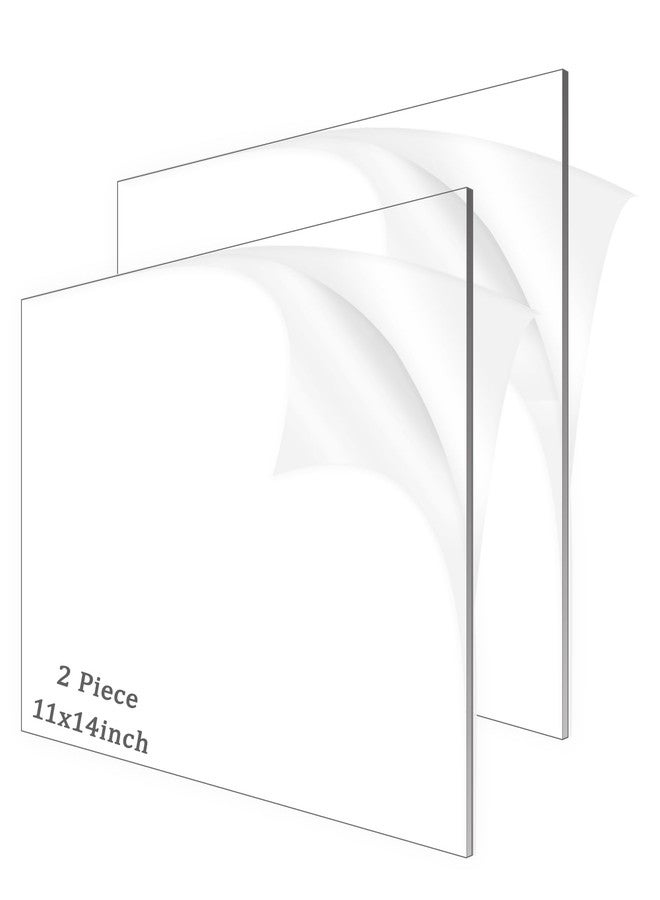 ADTDA 2 Pieces 1/8" Thick (3mm) Acrylic Sheets,Clear Cast Plexiglass 11” x 14” with Protective Paper for Signs DIY Display Projects,Craft,Photo Frames - Image 1