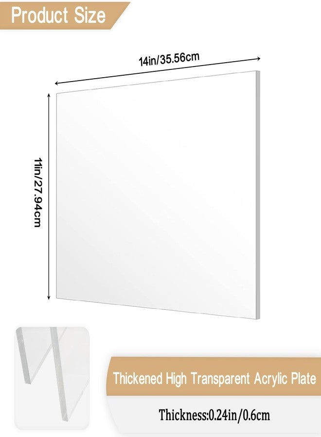 ADTDA 2 Pieces 1/8" Thick (3mm) Acrylic Sheets,Clear Cast Plexiglass 11” x 14” with Protective Paper for Signs DIY Display Projects,Craft,Photo Frames - Image 2