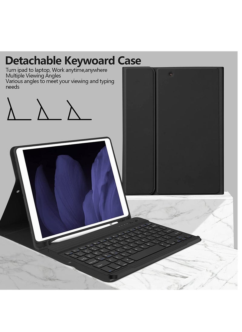 RDN - iPad Case with Keyboard 9th/8th/7th Gen 10.2, Wireless Magnetic Detachable Keyboard iPad 9th/8th/7th Gen 2021/2020/2019 Stand Tablet Cover Case with Built-in Pencil Holder Black - Image 1
