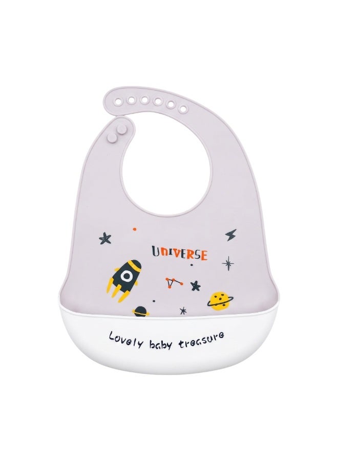 Bambimici Lovely Baby Treasure Silicone Bib - Universe Space - Image 1