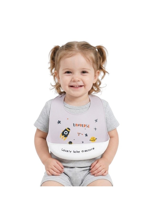 Bambimici Lovely Baby Treasure Silicone Bib - Universe Space - Image 2