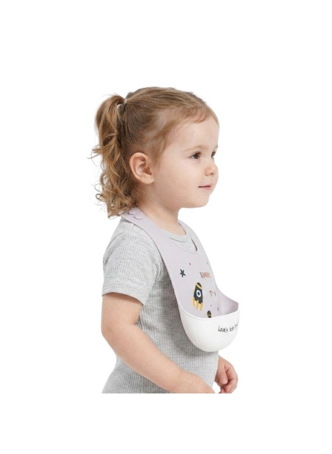 Bambimici Lovely Baby Treasure Silicone Bib - Universe Space - Image 3