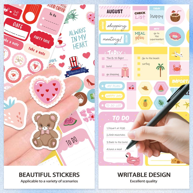 Bomichi Planner Sticker Book, 24 Sheets 898 Pcs Planner Stickers for Journals Calendars Decorating, Planning, Scrapbooking - Image 4
