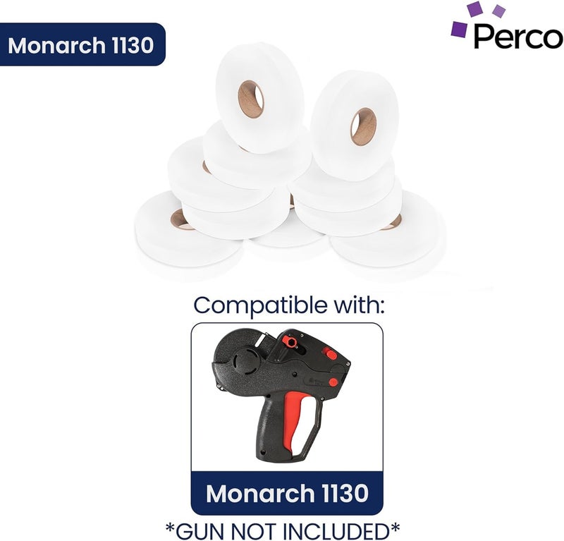 Perco White Pricing Labels for Monarch 1130 Pricing Gun, 3 Sleeves - 75,000 Price Gun Labels with Bonus Ink Rolls - Image 2