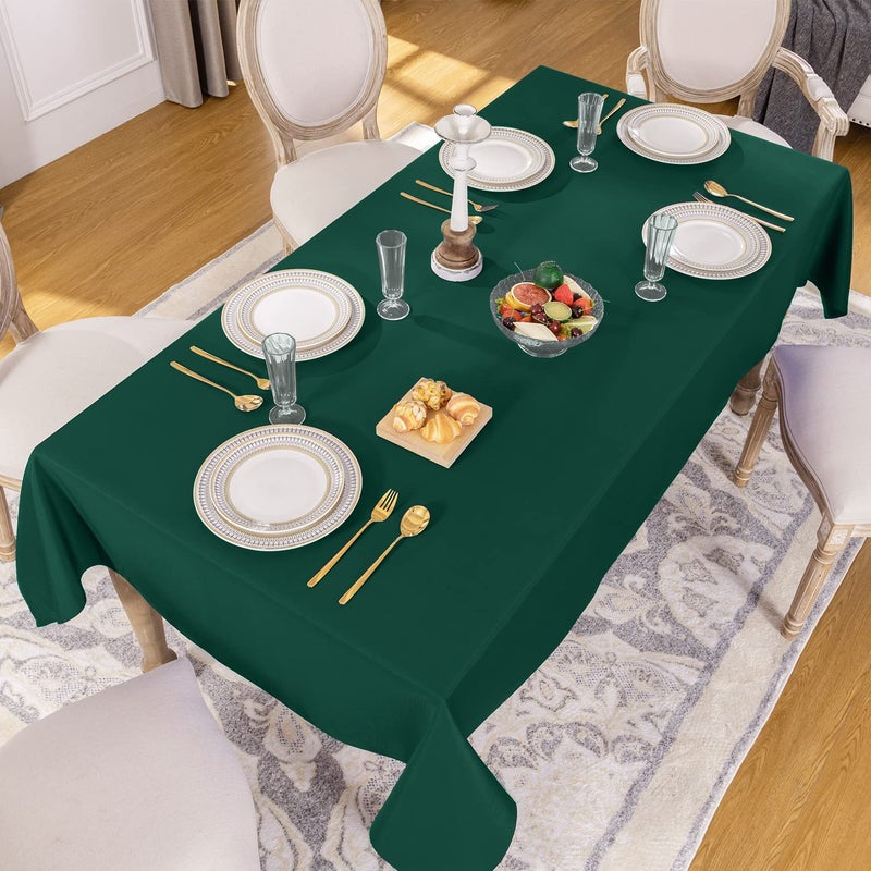 Softalker Rectangle Tablecloth  Waterproof & Stain Resistant Square Table Cloths Wrinkle Free Fabric Washable 210GSM Polyester Table Cover for Spring/Party/Wedding - 70 x 70 inch Green - Image 1