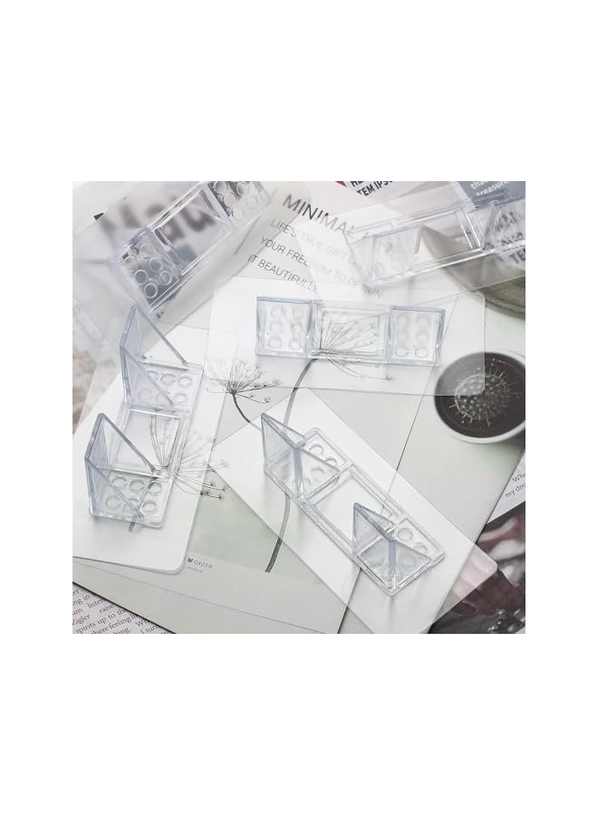 promass 12 Pieces Large Size Adhesive Shelf Bracket, Double Row Thickened and Reinforced Design Punch Free Shelf Support Pegs for Shelves Kitchen Cabinet Book Closet - Image 5