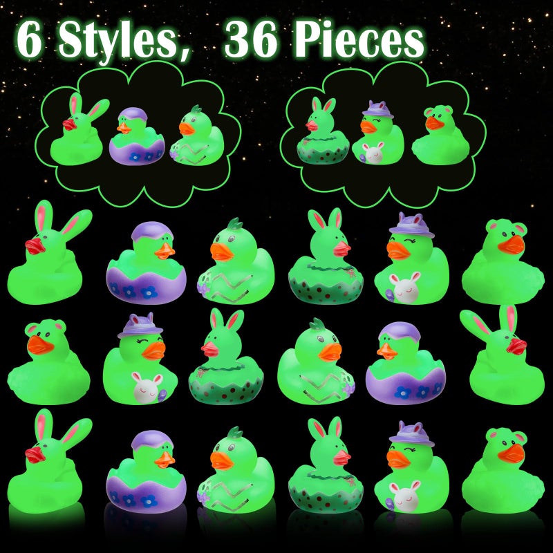 Honoson 36 Pcs Rubber Duck in Bulk Mini Toy Rubber Duck for Bath Birthday Gifts Shower Party Favors Decoration(Holiday) - Image 3
