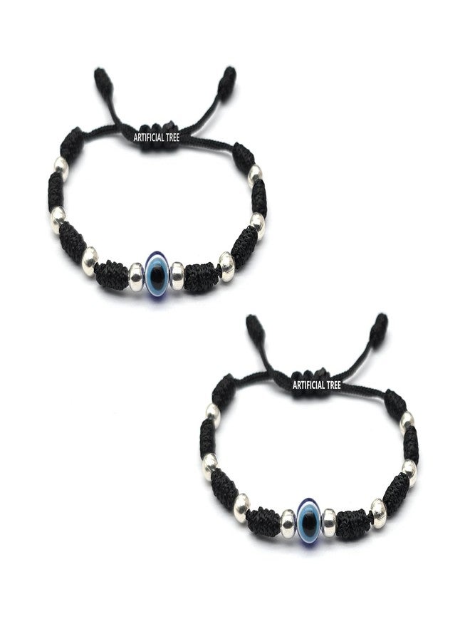 ARTIFICIAL TREE Ball Evil Eye Black Thread Nazariya Adjustable Bracelet Baby Girl & Baby Boy | Nazar Battu | New Born Baby to 6 Year Kids | 4 Piece (AT BABY BRCT 0045) - Image 1