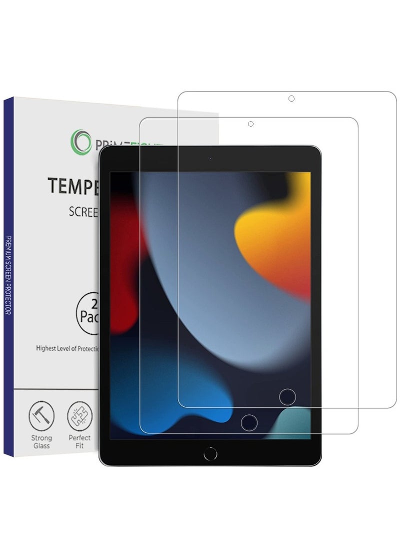 PRIMEEIGHT [2PCS] iPad 9th 8th 7th Generation 2021& 2020 & 2019 Screen Protector 10.2 Inch Display Ultra Thin 9H Hardness Tempered Glass Easy to Install HD Clear Screen Protector - Image 1