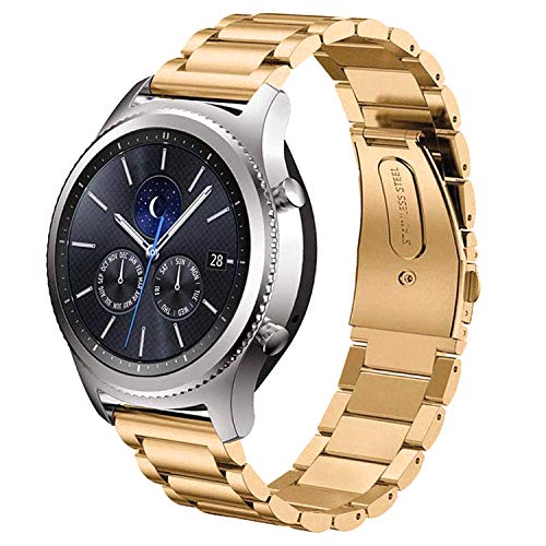 ACM Watch Strap Stainless Steel Metal 22mm Compatible with Fossil Gen 6 44mm Smartwatch Belt Luxury Band Champagne Gold - Image 2