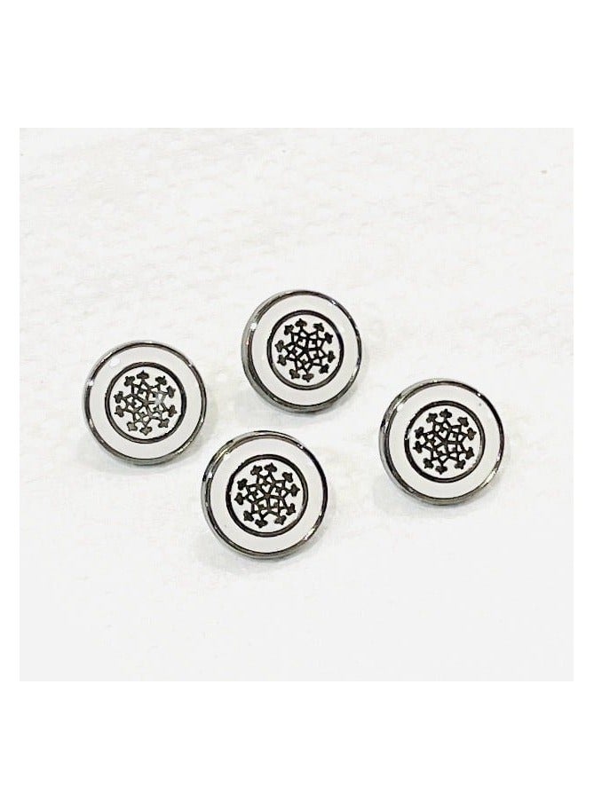 Abrar 8 Set Metal Snap Buttons For Men Saudi Thobe Size 12mm - Image 1