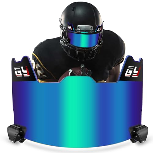 GY Football Visor Professional Football Helmet Visor for Youth Football Helmets and Adult Football Helmet Visors, Includes Visor Clip (Revo Blue) - Image 1