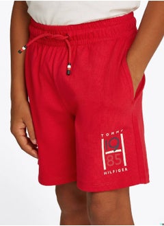 TOMMY HILFIGER Boys' Graphic Sweatshorts - Cotton, Red  - Image 3