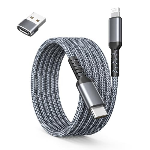 Basesailor iPhone 14 13 Pro Max Charger Cable 10FT,USB C to Lightning Cable with USB A Adapter,Fast Car Charging Power Cord for Apple 12 11 Plus XS XR 8 7 6 Plus 5 SE,iPad 9 9th 8 8th Generation - Image 1