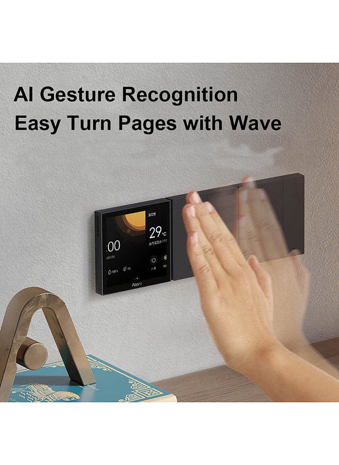 لوحة مفاتيح المشهد الذكي S1 Zigbee 3.0 شاشة تعمل باللمس مقاس 3.95 بوصة مع التعرف على الإيماءات بالذكاء الاصطناعي والتحكم الصوتي وتطبيق HomeKit للمنزل الذكي