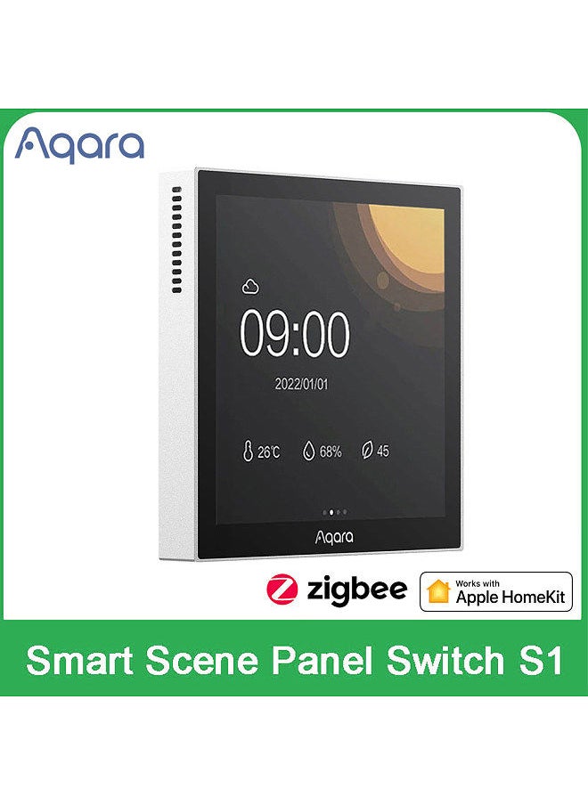لوحة مفاتيح المشهد الذكي S1 Zigbee 3.0 شاشة تعمل باللمس مقاس 3.95 بوصة مع التعرف على الإيماءات بالذكاء الاصطناعي والتحكم الصوتي وتطبيق HomeKit للمنزل الذكي