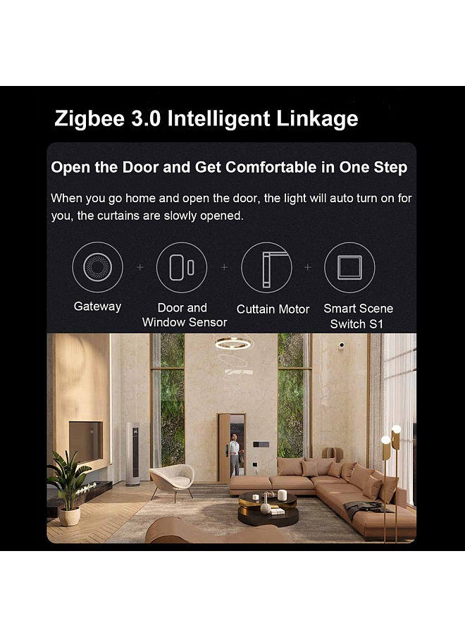 لوحة مفاتيح المشهد الذكي S1 Zigbee 3.0 شاشة تعمل باللمس مقاس 3.95 بوصة مع التعرف على الإيماءات بالذكاء الاصطناعي والتحكم الصوتي وتطبيق HomeKit للمنزل الذكي