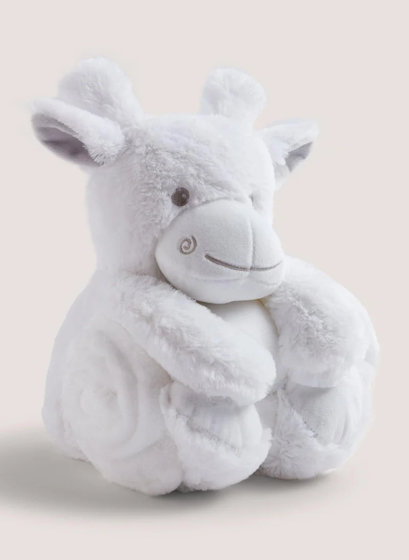 Matalan White Giraffe Teddy Baby Blanket