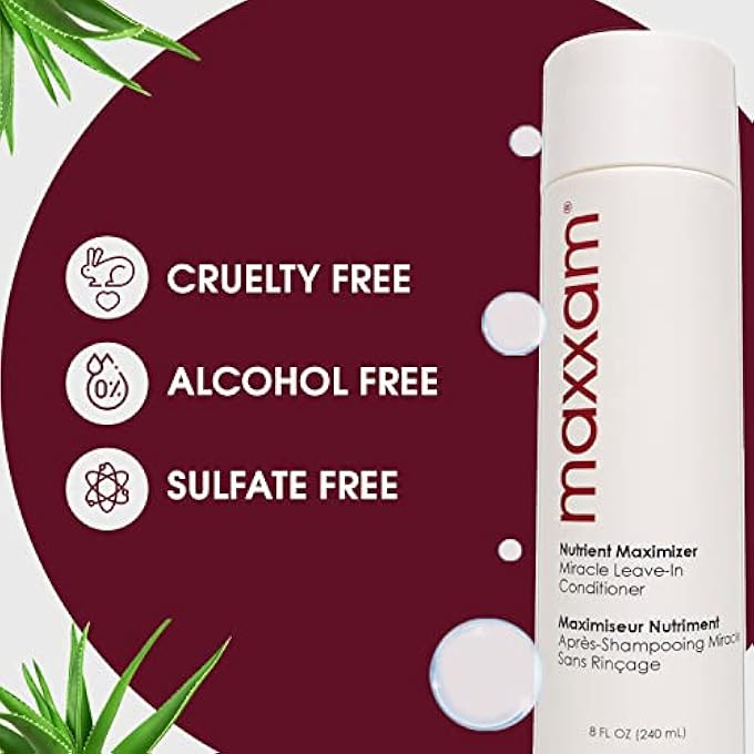 MAXXAM NUTRIENT MAXIMIZER LEAVE-IN CONDITIONER, FRIZZ CONTROL FOR ALL TYPES, REPAIRS & STRENGTHENS DAMAGED , 8 FL OZ - Image 3