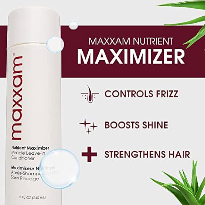 MAXXAM NUTRIENT MAXIMIZER LEAVE-IN CONDITIONER, FRIZZ CONTROL FOR ALL TYPES, REPAIRS & STRENGTHENS DAMAGED , 8 FL OZ - Image 2