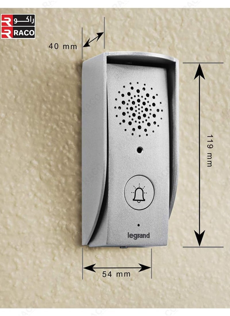 RACO RACO Legrand Door Entry Audio Telephone Kit – Includes Handset, Door Entry Unit, and Entrance Panel with Rain Shield-369500  - Image 4
