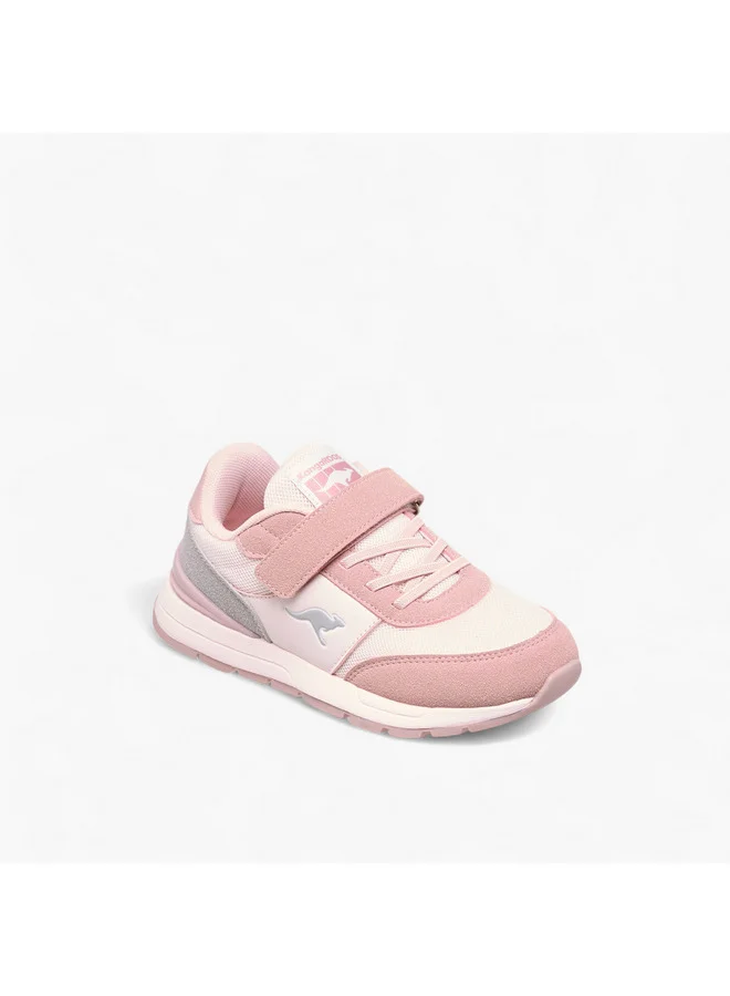 كانغاروس Girls' Logo Embossed Sports Shoes with Hook and Loop Closure