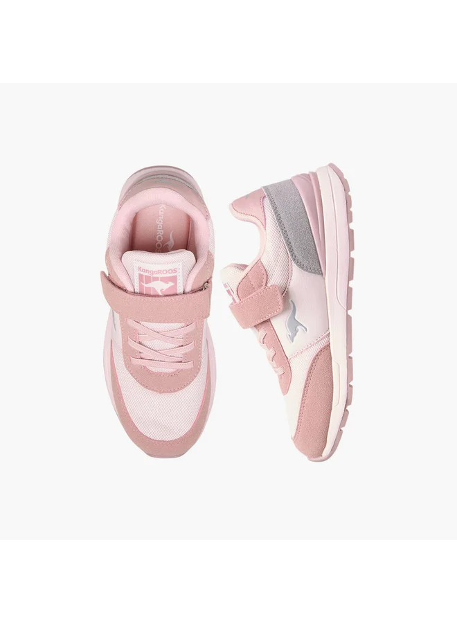 كانغاروس Girls' Logo Embossed Sports Shoes with Hook and Loop Closure