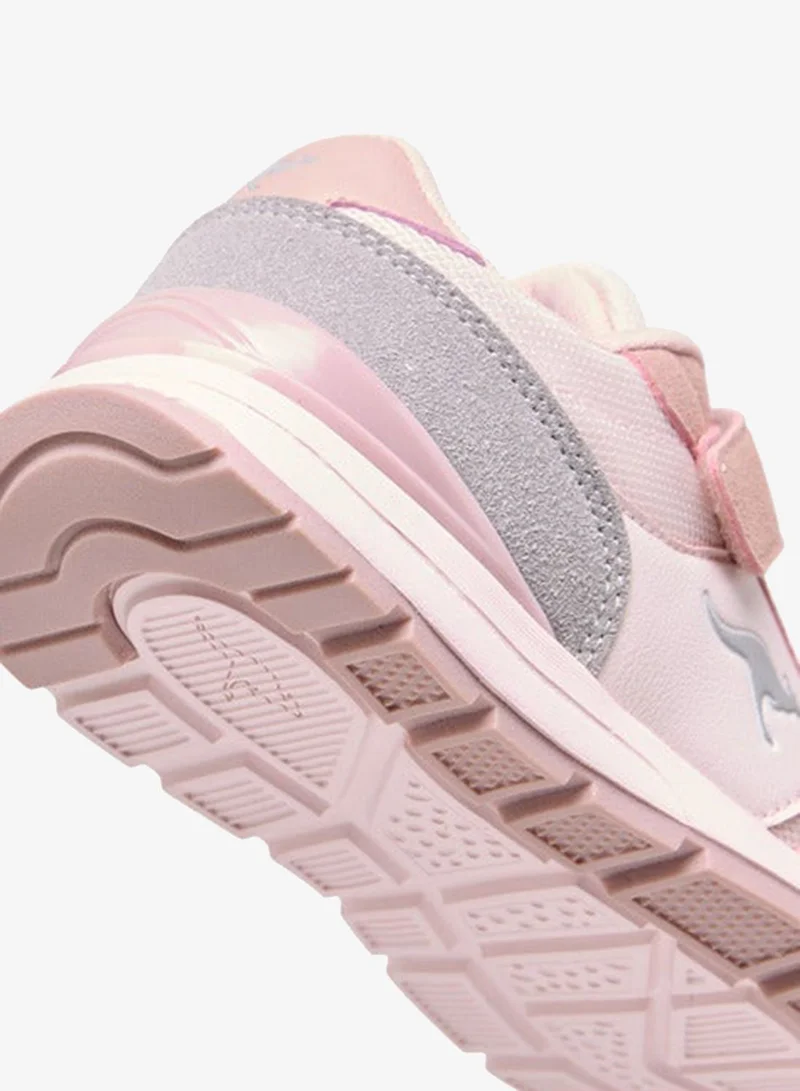 kangaROOS PINK Girls' Logo Embossed Sports Shoes with Hook and Loop Closure for Women | Best Price UAE