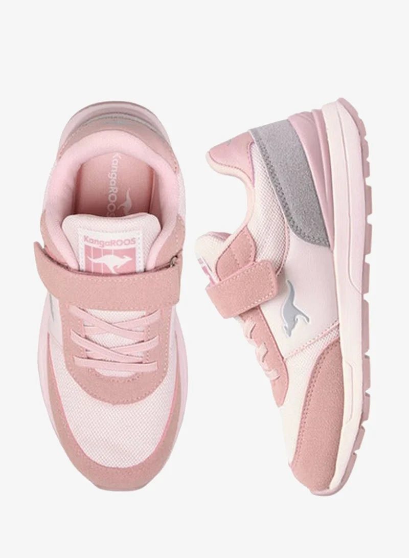 kangaROOS PINK Girls' Logo Embossed Sports Shoes with Hook and Loop Closure for Women | Best Price UAE