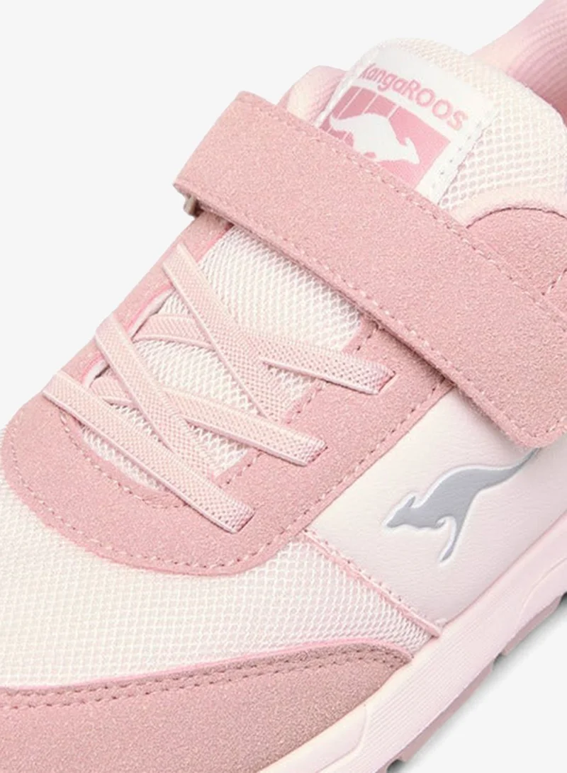 kangaROOS PINK Girls' Logo Embossed Sports Shoes with Hook and Loop Closure for Women | Best Price UAE