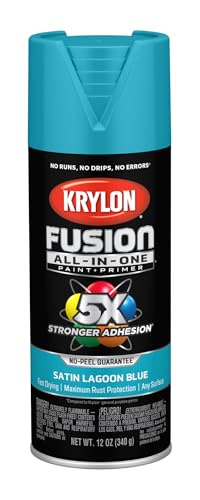 Krylon Fusion All-In-One Adhesive Spray Paint for Indoor/Outdoor Use, 12 oz, Lagoon Blue - Image 1