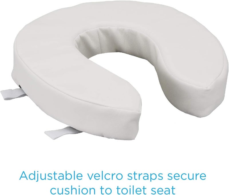NOVA Medical Products Toilet Seat Cushion, 2” Padded Toilet Seat Cover & Comfort Pad, For Standard and Elongated Toilet Seats, White - Image 3