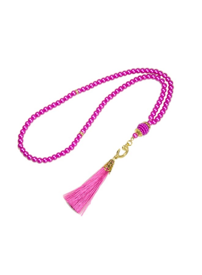 NIBEMINENT 99 Muslim Prayer Beads Rose Red/6mm 