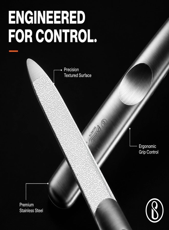 Beauté Secrets Premium Stainless Steel Nail File with Leather Case | Professional Metal Nail Filer for Smooth Shaping | Durable, Reusable Manicure Pedicure Tool for Women & Men - Image 4
