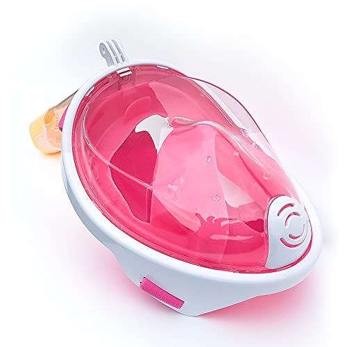 VBM Full Face Snorkeling Mask Diving Gear - Latest Dry Top System,180 Degree Panoramic View Snorkeling Mask with Camera Mount,Safe Breathing,Anti-Leak Anti-Fog-Swim Fins (Pink - S/M) - Image 5